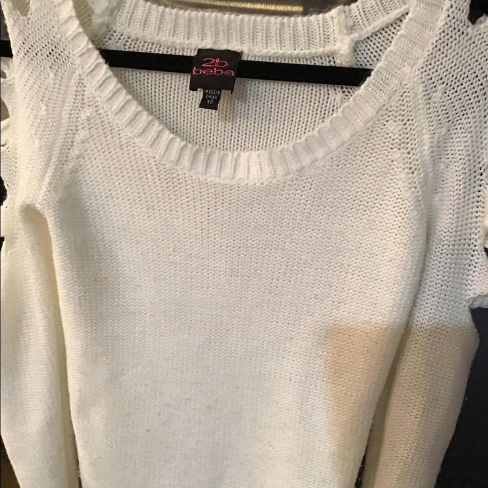 2b Bebe sweater with cutoff on arms